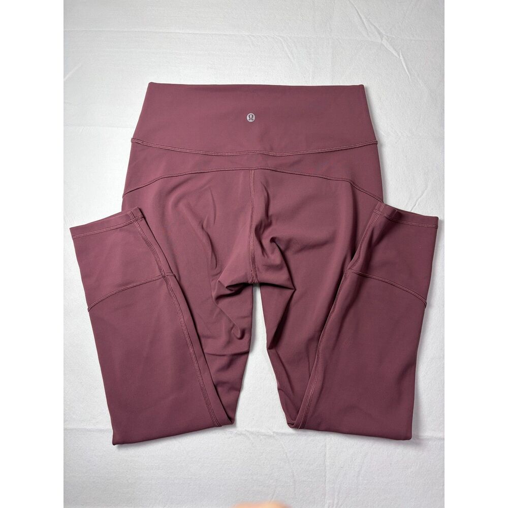Lululemon All The Right Places High Rise Leggings Pockets Plum Rose Size 10